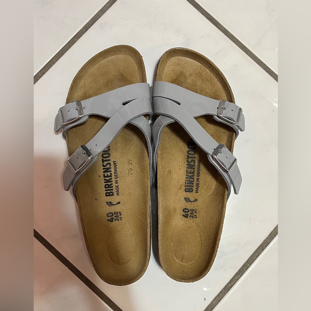 Birkenstock Size 9 (40) Women's Sandals Footbeds Alloy Grey Patent